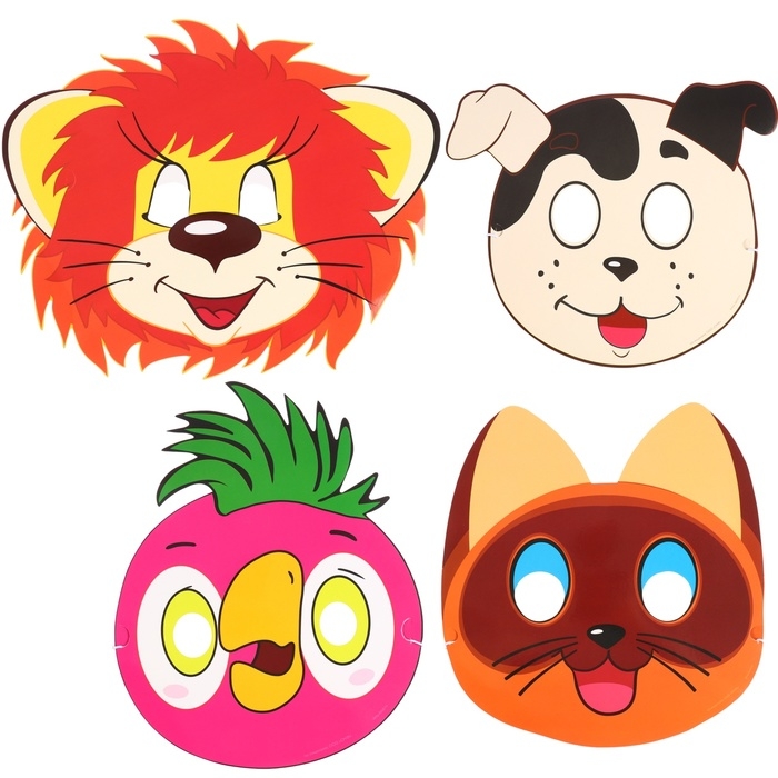 Набор карнавальных масок Союзмультфильм, МИКС 2, 4 шт.
