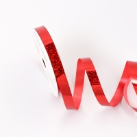 Лента для декора и подарков голография, 1,2см х 45м, красная Лента для декора и подарков голография, 1,2см х 45м, красная