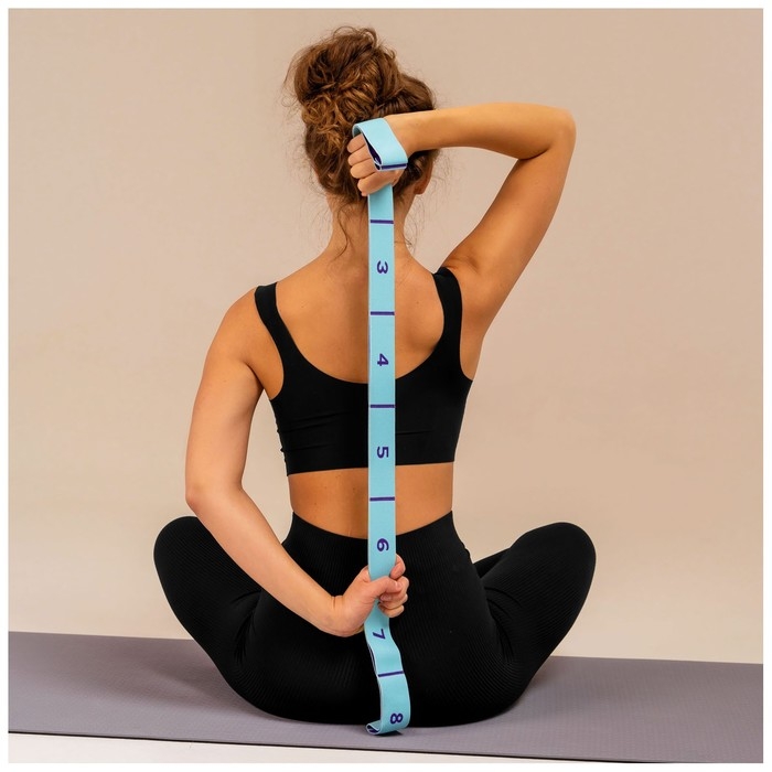 Эспандер-лента ONLYTOP, эластичная, с захватами, 90х4 см, цвет голубой Эспандер-лента ONLYTOP, эластичная, с захватами, 90х4 см, цвет голубой