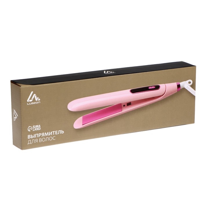 Выпрямитель для волос Luazon LW-37, 45 Вт, керамическое покрытие, до 230°C, розовый Выпрямитель для волос Luazon LW-37, 45 Вт, керамическое покрытие, до 230°C, розовый
