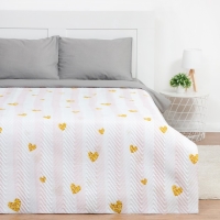 Покрывало евро Экономь и Я Golden hearts 200*210±5см, 100% полиэстер, 190гр/м2 Покрывало евро Экономь и Я Golden hearts 200*210±5см, 100% полиэстер, 190гр/м2