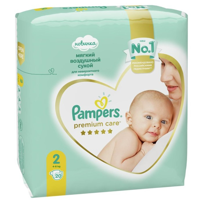 Подгузники Pampers Premium Care (4-8 кг), 20 шт Подгузники Pampers Premium Care (4-8 кг), 20 шт