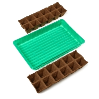 Набор для рассады: торфяная кассета, 24 ячейки (4 × 4 см) по 50 мл, поддон, Greengo Набор для рассады: торфяная кассета, 24 ячейки (4 × 4 см) по 50 мл, поддон, Greengo