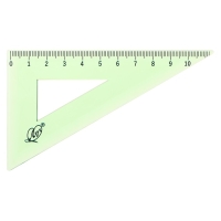 Набор чертёжный 4 предмета (линейка 15 см, угольник 30 &deg;/ 60 &deg;, 10 см; угольник 45 &deg;/ 45 &deg;, 8 см; транспортир 180 &deg;, 9 см), прозрачный зелёный