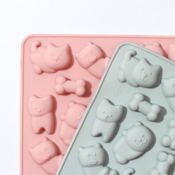 Форма для шоколада Доляна &laquo;Дино&raquo;, силикон, 16,5&times;14&times;1 см, 7 ячеек, цвет МИКС