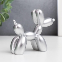 Сувенир полистоун "Воздушный шарик - собачка" серебро 8х10х4 см