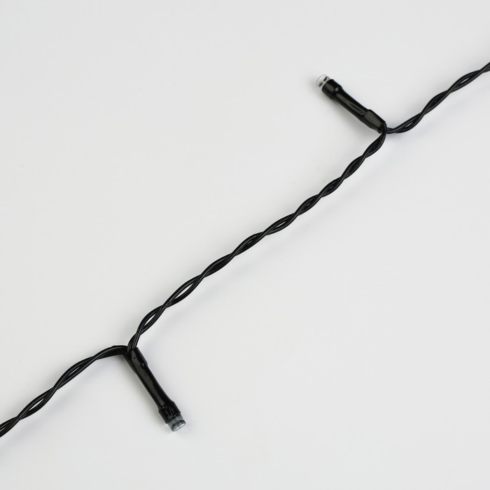 Гирлянда &laquo;Нить&raquo; 5 м, IP44, тёмная нить, 50 LED, свечение жёлтое/аквамарин, 2 режима, солнечная батарея