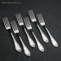 Набор столовых приборов «Посольский», 24 предмета, декоративная коробка, цвет серебряный Набор столовых приборов «Посольский», 24 предмета, декоративная коробка, цвет серебряный