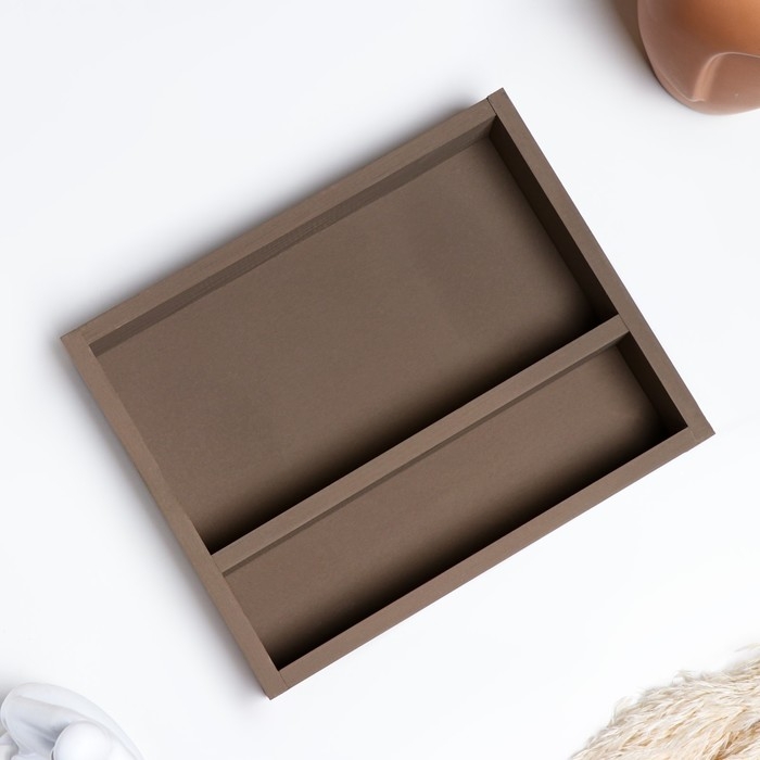 Кашпо деревянное 25.5&times;20&times;4.5 см "Макарунас", коричневый Дарим Красиво