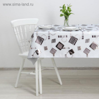 Клеёнка на стол &laquo;Абстракция&raquo;, на тканевой основе, ширина 137 см, рулон 20 м, цвет серебряный