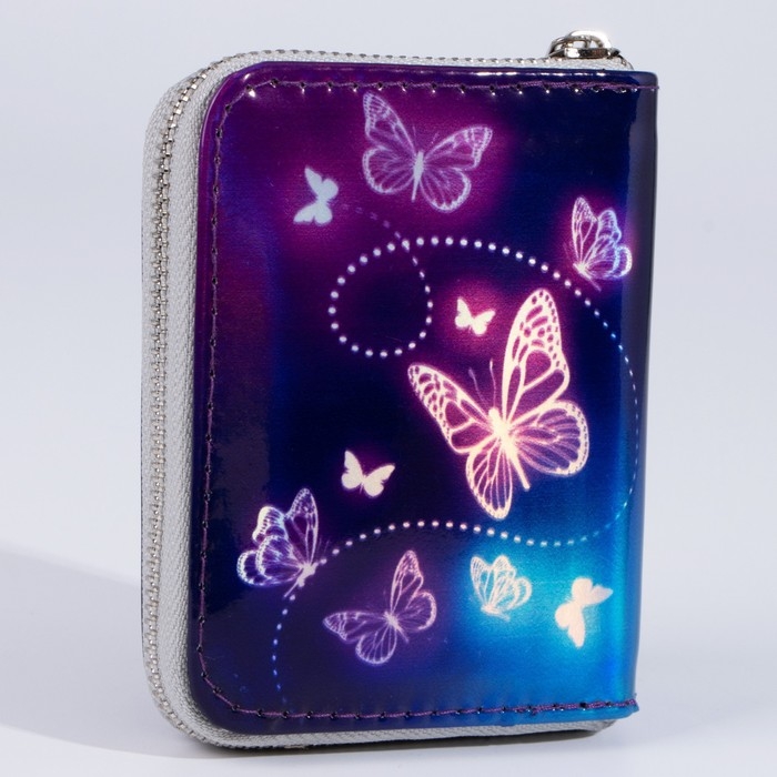 Кошелёк с голографическим эффектом &laquo;Бабочки&raquo;, 12.5х9.2 см