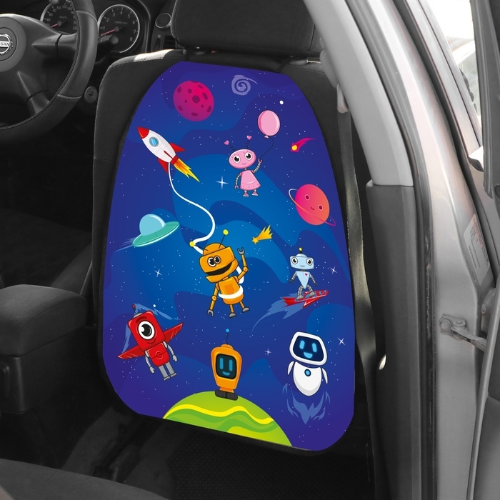 Накидка на сиденье автомобильное Cartage Космические роботы, ПВХ, 60 х 45 см, европодвес Накидка на сиденье автомобильное Cartage Космические роботы, ПВХ, 60 х 45 см, европодвес
