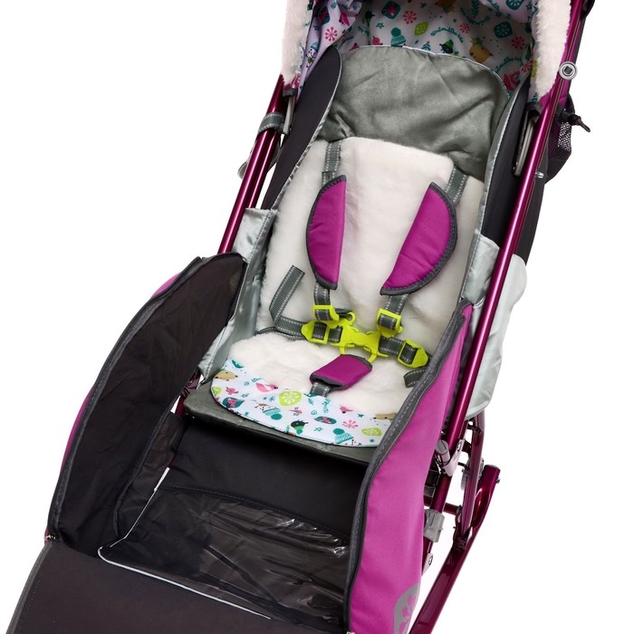 Санки-коляска &laquo;Наши детки 5-1&raquo; со снеговиком, цвет орхидея