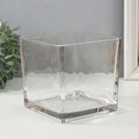 Подсвечник стекло на 1 свечу "Квадратный" прозрачный 15х15х15 см Подсвечник стекло на 1 свечу "Квадратный" прозрачный 15х15х15 см