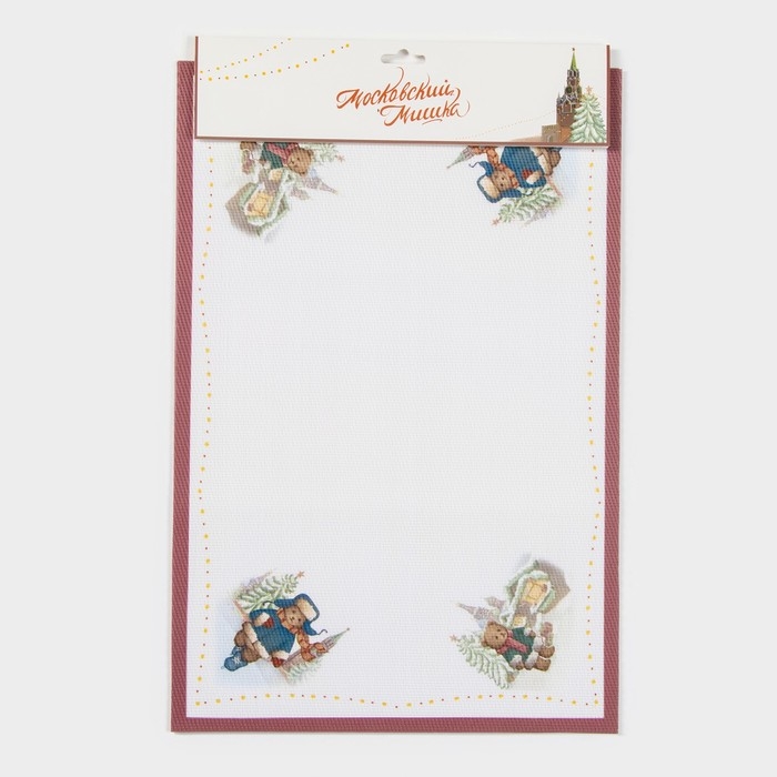 Салфетки новогодние на стол Доляна &laquo;Московский мишка&raquo;, 4 шт, сервировочная, 45&times;30 см