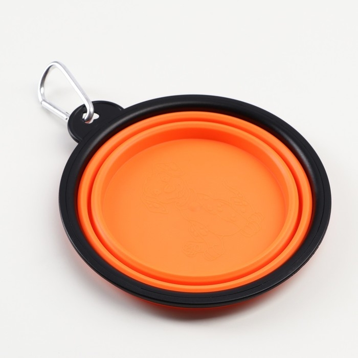 Миска силиконовая, складная, 350 мл, 13 см, оранжевая Миска силиконовая, складная, 350 мл, 13 см, оранжевая