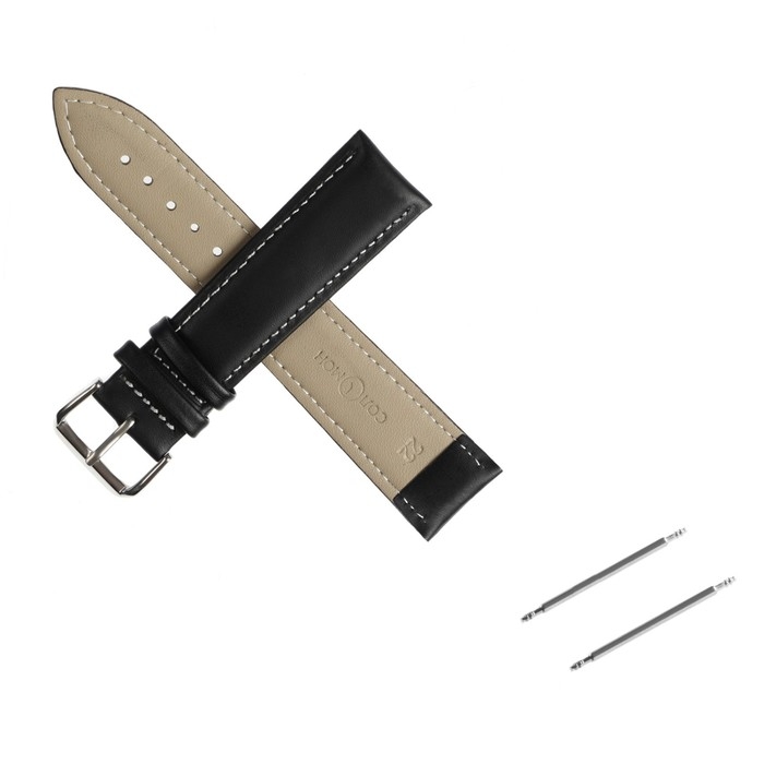 Ремешок для часов Ремешок для часов "Соломон" 22 мм, натуральная кожа, l-20 см, черный