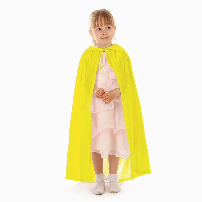 Карнавальный плащ детский, плюш, цвет лимонный, длина 115 см Карнавальный плащ детский, плюш, цвет лимонный, длина 115 см
