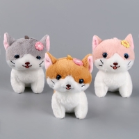 Мягкая игрушка «Кот с цветком» на брелоке, 11 см, цвета МИКС Мягкая игрушка «Кот с цветком» на брелоке, 11 см, цвета МИКС