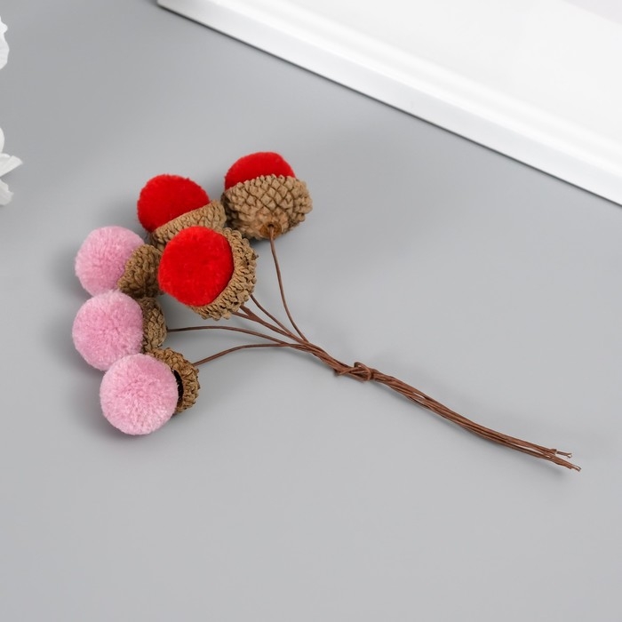 Цветы для декорирования Цветы для декорирования "Хлопчик" розово-бордовый 1 букет= 6 веточек d=2 см 11 см