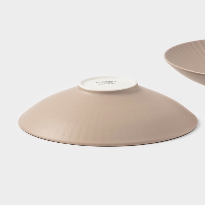 Тарелки Magistro Jarwah Lausanne, 600 мл, 21.5×5 см, глубокие, набор 2 шт, фарфор, бежевые Тарелки Magistro Jarwah Lausanne, 600 мл, 21.5×5 см, глубокие, набор 2 шт, фарфор, бежевые