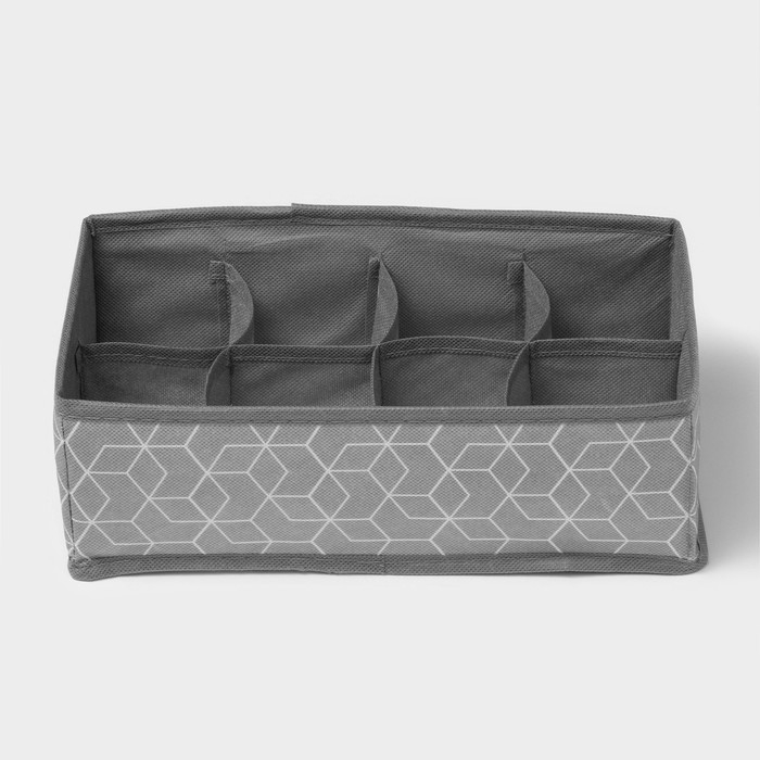 Органайзер для хранения белья Доляна &laquo;Фора&raquo;, 8 ячеек, 28&times;14&times;10 см, цвет серый