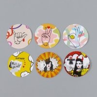 Наклейка бумага "В тренде" d=2,5 см 252 шт в рулоне Наклейка бумага "В тренде" d=2,5 см 252 шт в рулоне