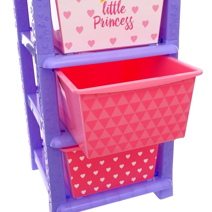 Комод детский &laquo;Принцесса&raquo;, 3 секции, цвет фиолетово-розовый