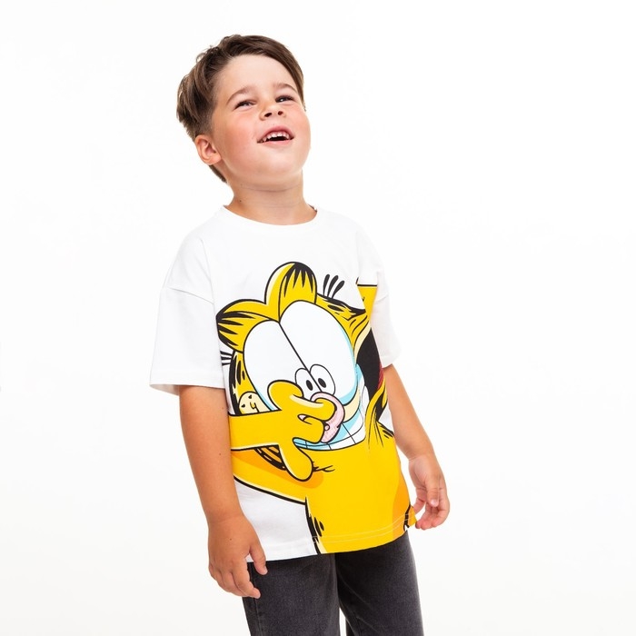 Футболка детская Гарфилд, цвет белый, рост 158-164 см (13-14 лет)
