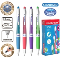 Ручка шариковая автоматическая FIORE, узел 0.7 мм, чернила синие, резиновый держатель, длина линии письма 1000 метров, МИКС Ручка шариковая автоматическая FIORE, узел 0.7 мм, чернила синие, резиновый держатель, длина линии письма 1000 метров, МИКС