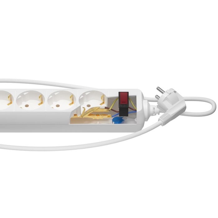 Сетевой фильтр Сетевой фильтр "ФОТОН" SP 10-55ES, 5 м, 5 розеток, 10 А, с выкл, с з/к, белый