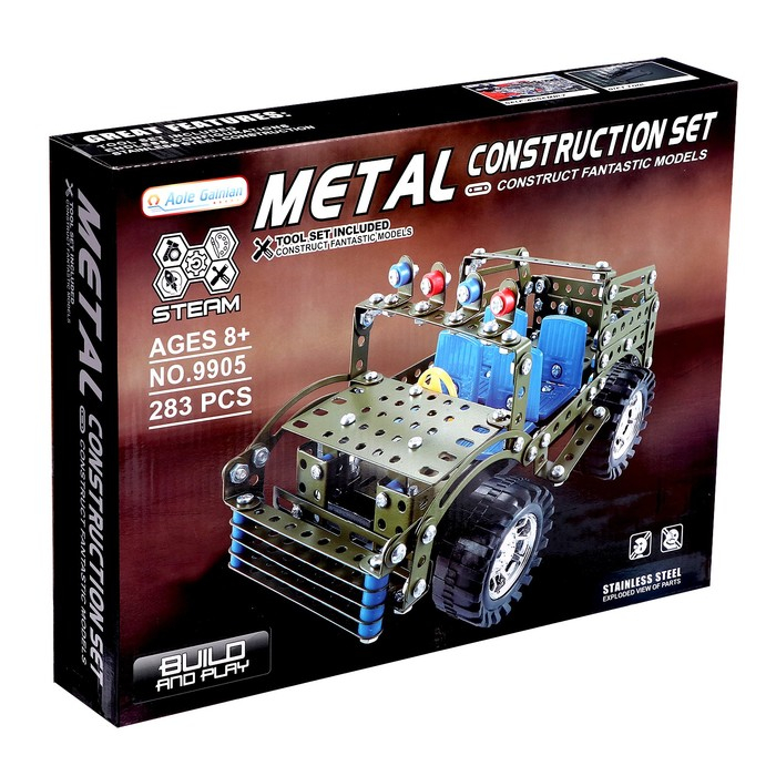 Конструктор металлический &laquo;Военный джип&raquo;, 283 детали