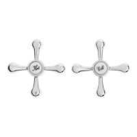 Ручка на смеситель ZEIN Z201, крест, для кран-букс со штоком на 24 шлица, цинк, цвет хром