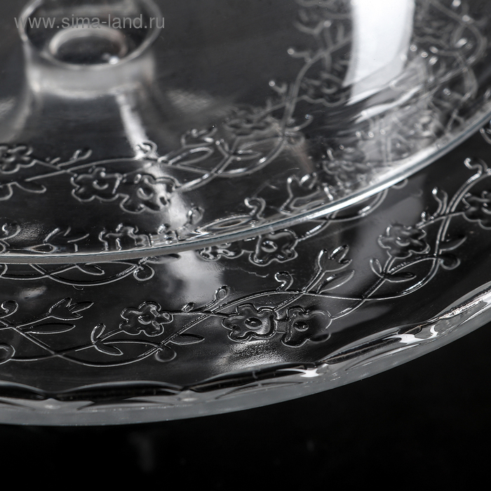 Подставка стеклянная для торта на ножке с крышкой-клош Magistro &laquo;Цветочки&raquo;, 29&times;23 см