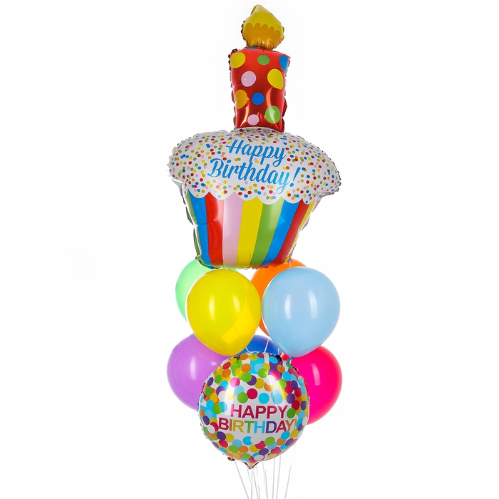 Набор шаров «Happy Birthday. Пироженка», латекс, фольга, 9 шт. Набор шаров «Happy Birthday. Пироженка», латекс, фольга, 9 шт.