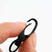 Карабин металлический, 38 &times; 12 мм / 10 &times; 1 мм, 5 шт, цвет чёрный