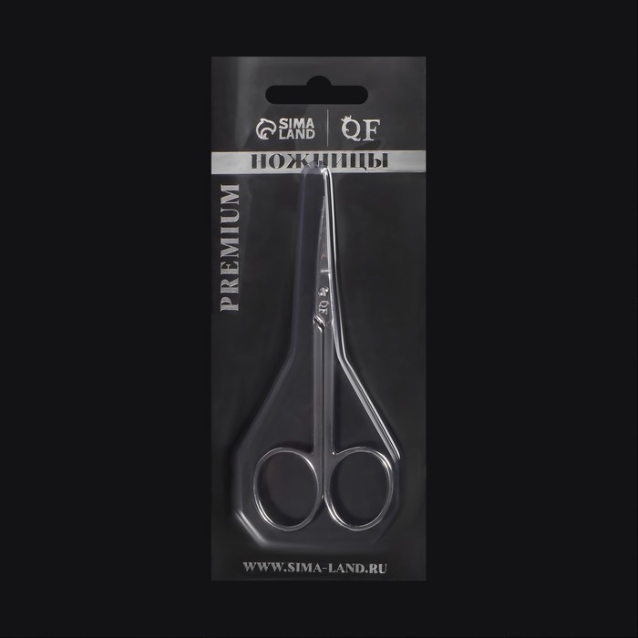 Ножницы маникюрные «Premium», загнутые, узкие, 10,5 см, на блистере, цвет серебристый Ножницы маникюрные «Premium», загнутые, узкие, 10,5 см, на блистере, цвет серебристый