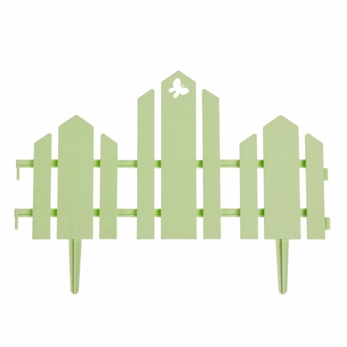 Ограждение декоративное, 25 × 170 см, 5 секций, пластик, салатовое, «Чудный сад» Ограждение декоративное, 25 × 170 см, 5 секций, пластик, салатовое, «Чудный сад»