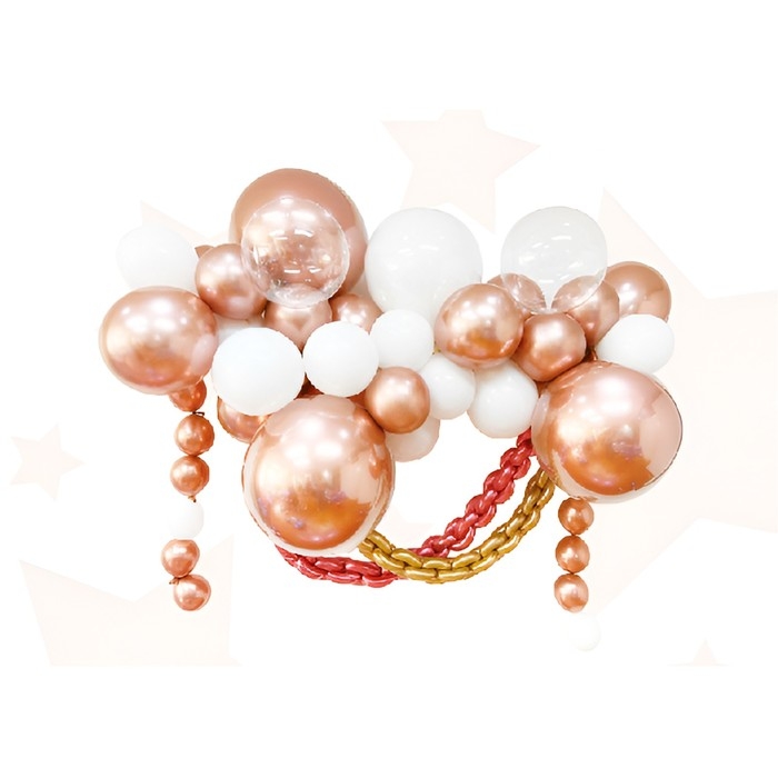 Набор для создания композиций из воздушных шаров, набор 52 шт., белый, бронза Набор для создания композиций из воздушных шаров, набор 52 шт., белый, бронза