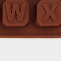 Форма для кондитерских украшений Доляна &laquo;Англ.алфавит&raquo;, силикон, 18&times;15 см, 30 ячеек (2&times;2 см), цвет коричневый