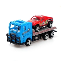 Грузовик инерционный «Эвакуатор» с машиной, цвета МИКС. Грузовик инерционный «Эвакуатор» с машиной, цвета МИКС.