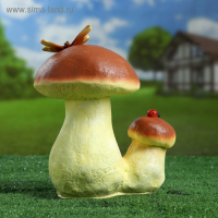 Садовая фигура "Гриб белый двойной с бабочкой" 23см Садовая фигура "Гриб белый двойной с бабочкой" 23см