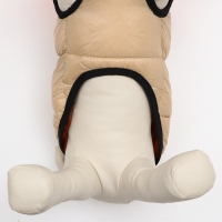 Куртка для собак на молнии, размер 16 (ДС 36 см, ОГ 46 см, ОШ 35 см), бежевая с оранжевым