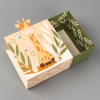 Коробка подарочная складная, упаковка, &laquo;Жирафик&raquo;, 15 х 15 х 8 см