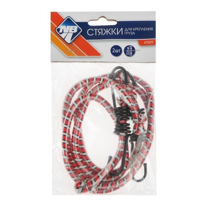 Резинка для крепления багажа Nova Bright, 60 см, металлические крючки, набор 2 шт Резинка для крепления багажа Nova Bright, 60 см, металлические крючки, набор 2 шт