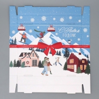 Коробка подарочная новогодняя складная &laquo;Новогодний город&raquo;, 31.2 х 25.6 х 16.1 см, Новый год