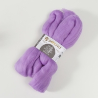 Шерсть для валяния 100% тонкая шерсть 50гр (1131-Сиреневый )