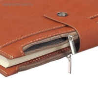 Органайзер А5, 120 листов в клетку, с хлястиком, с карманом, обложка ПВХ, МИКС