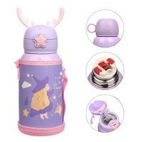 Термос, 500 мл, Детский "Девочка", с кружкой, два вида крышек, сохраняет тепло до 6 ч Термос, 500 мл, Детский "Девочка", с кружкой, два вида крышек, сохраняет тепло до 6 ч