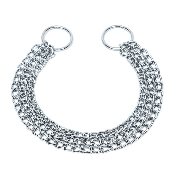 Ошейник - удавка металлический трёхрядный, 45 см, толщина проволоки 2 мм Ошейник - удавка металлический трёхрядный, 45 см, толщина проволоки 2 мм